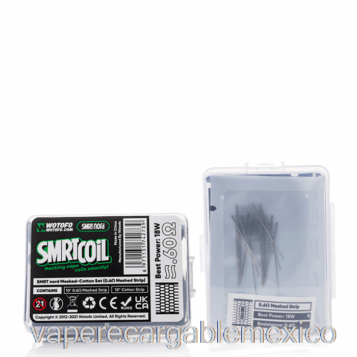 Vape Recargable Wotofo Smrt Conjunto De Algodón [juego De Algodón] 0.6ohm Nord Mesh